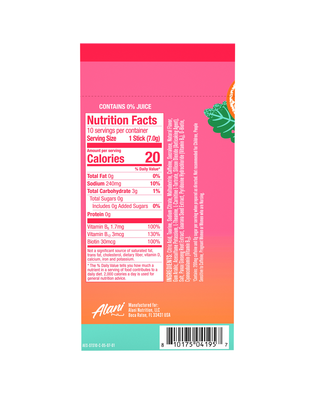Energy Sticks - Strawberry Sunrise (TVMU)