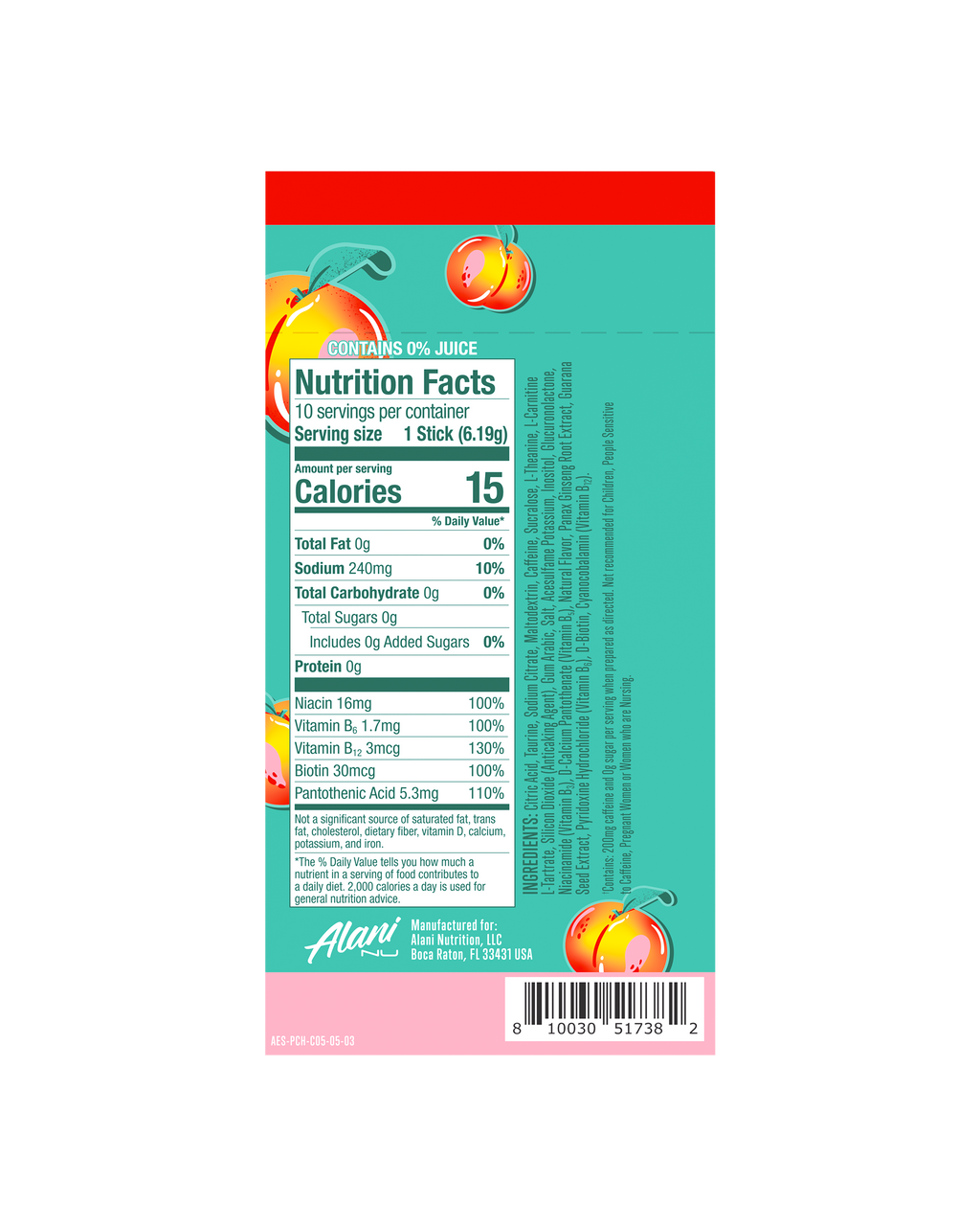 Energy Sticks - Juicy Peach (5CPP)